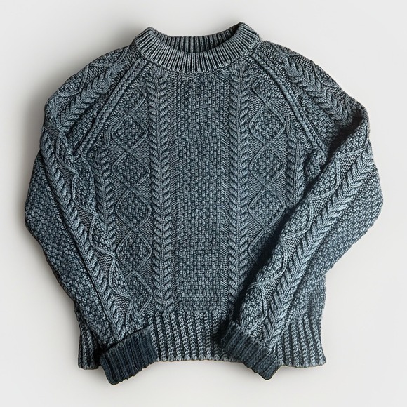 L.L. Bean Sweaters - LL Bean Signature Fisherman Cable Knit 100% Cotton Sweater Womens Small Chunky